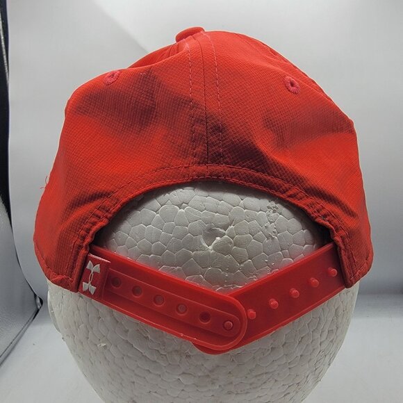Under Armour UA Flat Fit Hat Red Snapback Adjustable Casual Outdoors Comfort - Picture 3 of 10